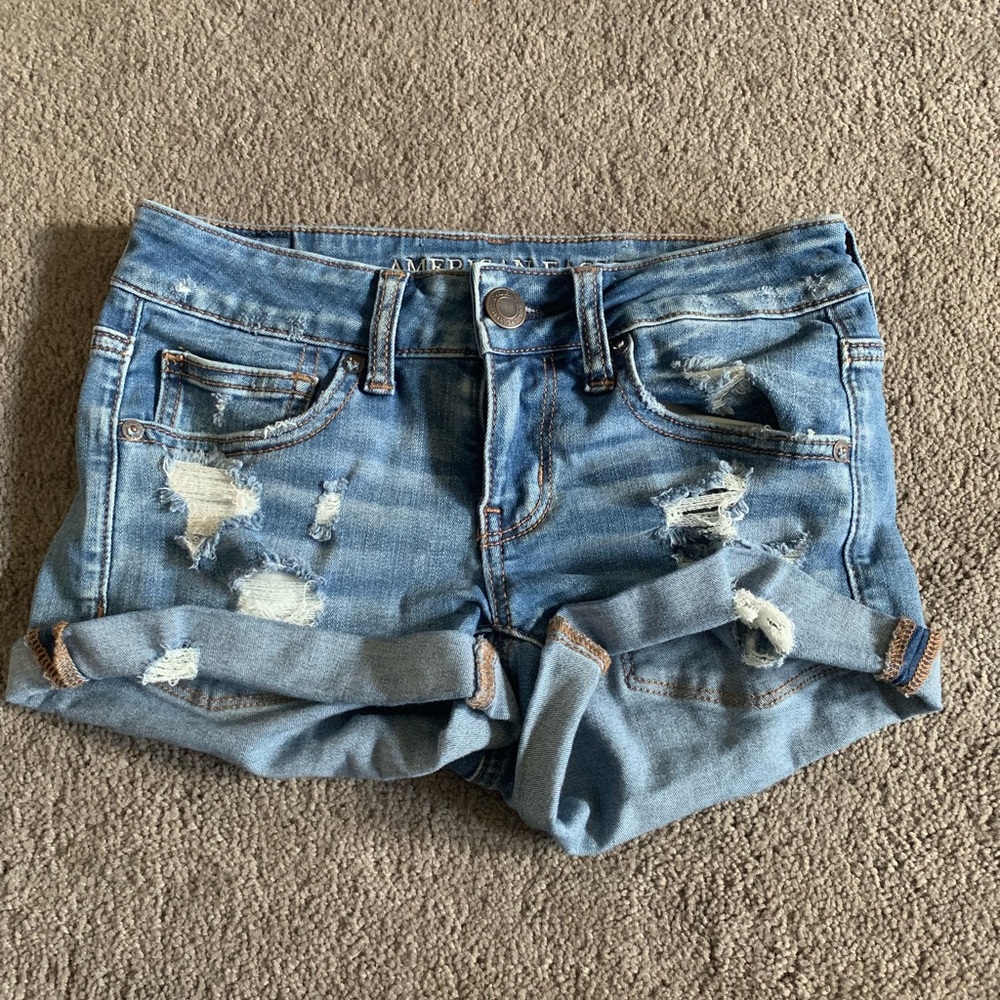 American Eagle Low-rise Shortie Denim Shorts